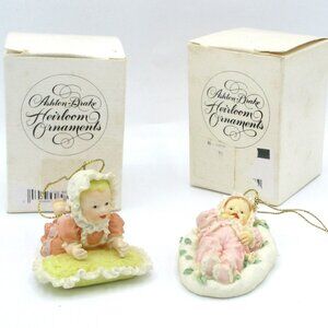 Ashton Drake Heirloom Miniature Baby Doll Ornaments Lot of 2 New